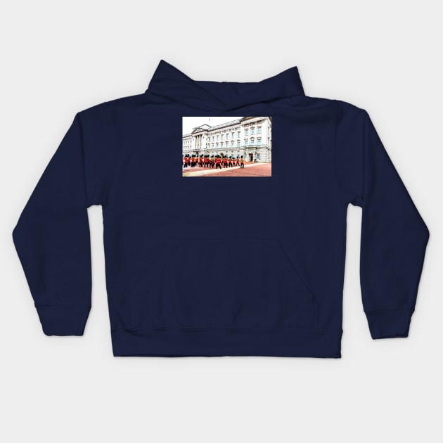 Changing Of The Guard At Buckingham Palace Kids Hoodie by tommysphotos